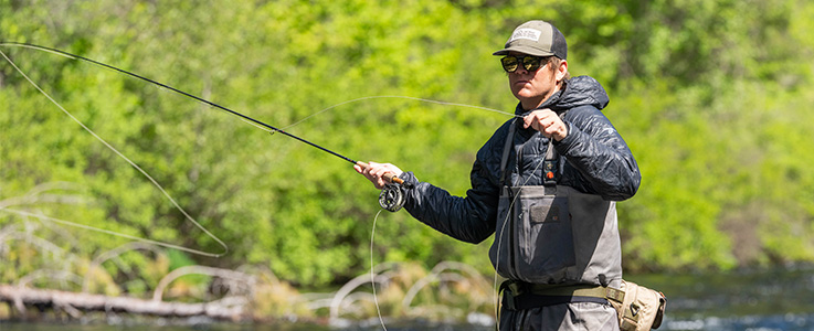 Fly fisherman wearing the Venture sunglasses