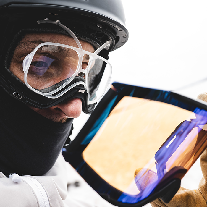 GRX Prescription Snow Goggle Adapter, Matte Crystal